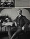 famous stereoview, famous people, Marconi, radio fame, close up picture, desk